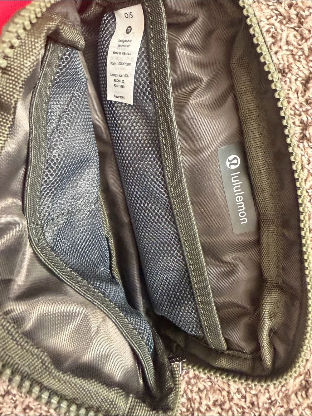 lululemon athletica Red and Olive Belt Bags